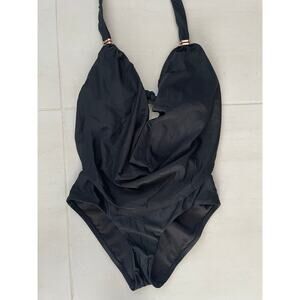 Bar III Monokini Swimsuit Plunge Draped One Piece